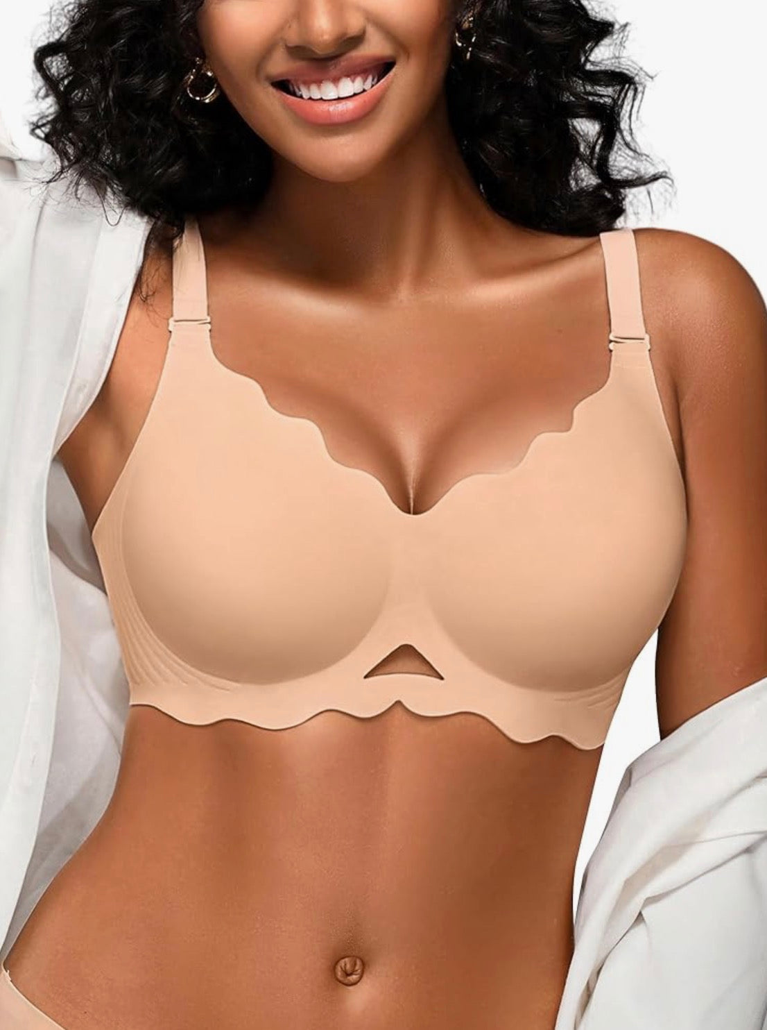 Jasmine Wireless V-Scalloped Bra